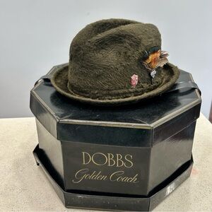 Vintage DOBBS Golden Coach BEAVER Fur Fedora Hat~In Original Box~Never Worn